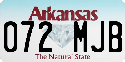 AR license plate 072MJB