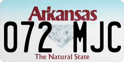 AR license plate 072MJC