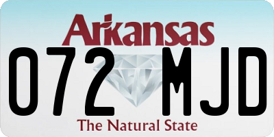 AR license plate 072MJD
