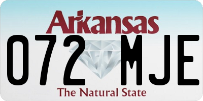 AR license plate 072MJE