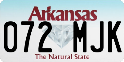 AR license plate 072MJK