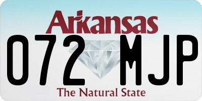 AR license plate 072MJP