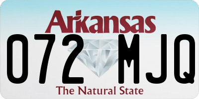 AR license plate 072MJQ