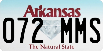 AR license plate 072MMS