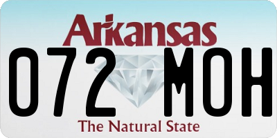 AR license plate 072MOH