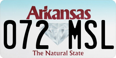 AR license plate 072MSL