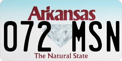 AR license plate 072MSN