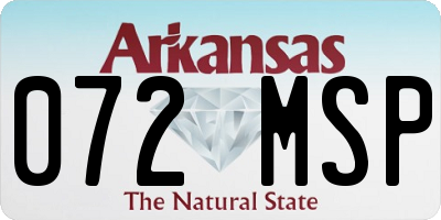 AR license plate 072MSP