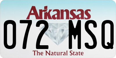 AR license plate 072MSQ