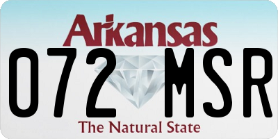 AR license plate 072MSR