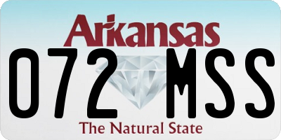 AR license plate 072MSS