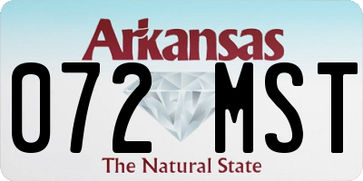 AR license plate 072MST