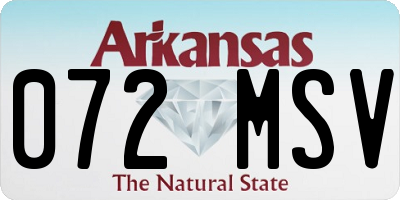 AR license plate 072MSV