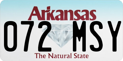 AR license plate 072MSY