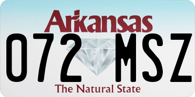 AR license plate 072MSZ