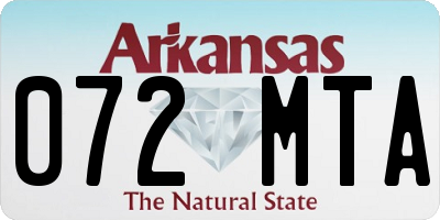 AR license plate 072MTA