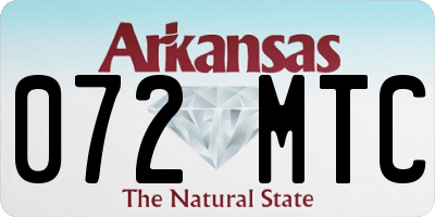 AR license plate 072MTC
