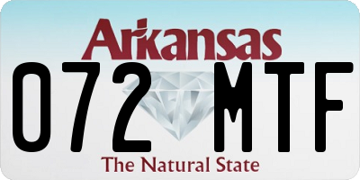 AR license plate 072MTF