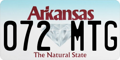 AR license plate 072MTG