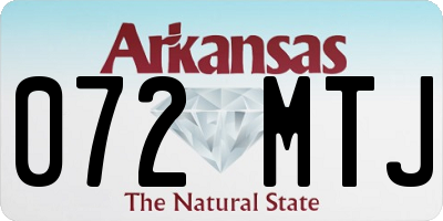 AR license plate 072MTJ