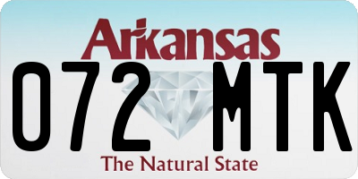 AR license plate 072MTK