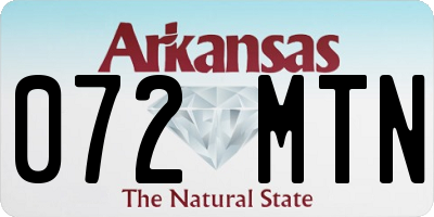 AR license plate 072MTN