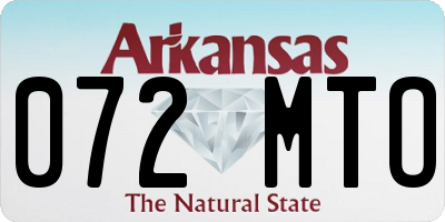 AR license plate 072MTO