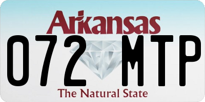 AR license plate 072MTP