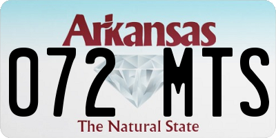 AR license plate 072MTS