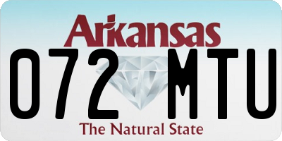 AR license plate 072MTU