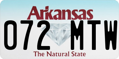 AR license plate 072MTW