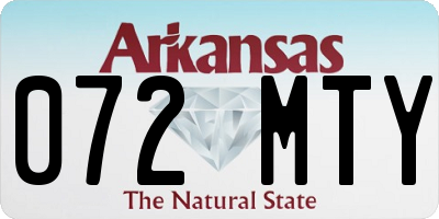 AR license plate 072MTY