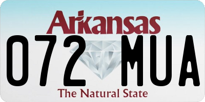 AR license plate 072MUA