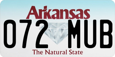 AR license plate 072MUB