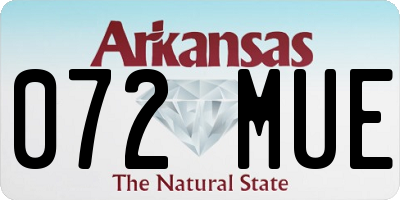 AR license plate 072MUE