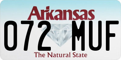 AR license plate 072MUF
