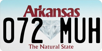 AR license plate 072MUH