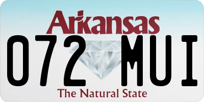 AR license plate 072MUI