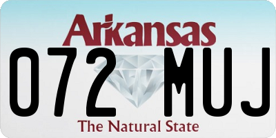 AR license plate 072MUJ