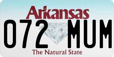AR license plate 072MUM