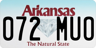AR license plate 072MUO
