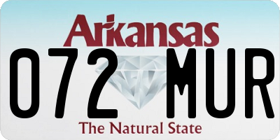 AR license plate 072MUR