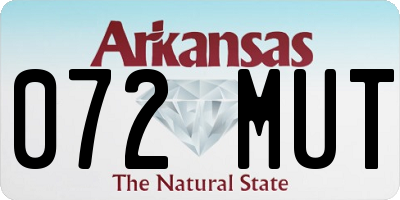 AR license plate 072MUT