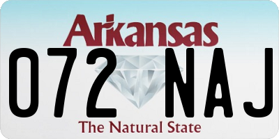 AR license plate 072NAJ