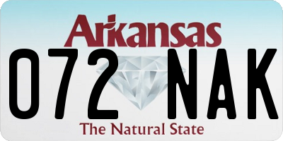 AR license plate 072NAK