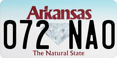AR license plate 072NAO