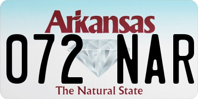 AR license plate 072NAR