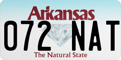 AR license plate 072NAT