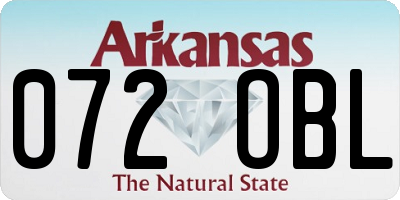 AR license plate 072OBL