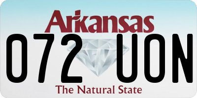 AR license plate 072UON